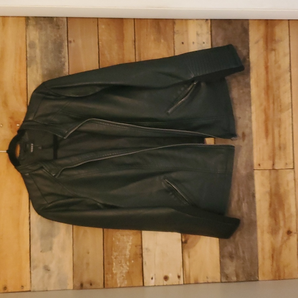 Torrid black faux leather moto jacket, guc, size 2x